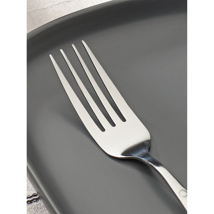 Набор вилок столовых из нержавеющей стали Доляна «Бабл», h=20 см, 6 шт, цвет серебряный Набор вилок столовых из нержавеющей стали Доляна «Бабл», h=20 см, 6 шт, цвет серебряный