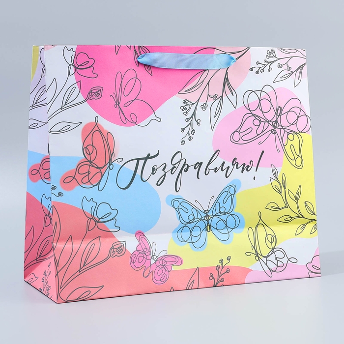 Пакет подарочный крафтовый с пластиковым окном, упаковка, «Поздравляю», 31 х 26 х 10 см Пакет подарочный крафтовый с пластиковым окном, упаковка, «Поздравляю», 31 х 26 х 10 см