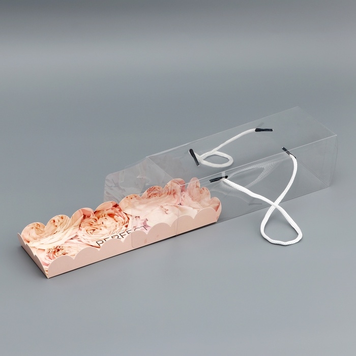 Коробка под рулет,  Коробка под рулет, "Розы", 22,5 х 7,8 х 7,8 см. Кондитерская упаковка