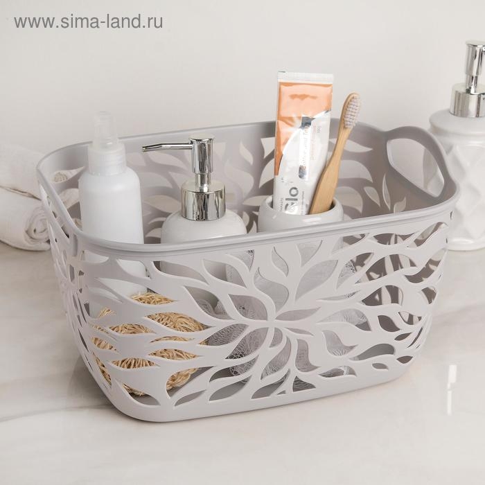 Корзина для хранения «Листья», пластик, 29,5×21,5×16 см, цвет МИКС Корзина для хранения «Листья», пластик, 29,5×21,5×16 см, цвет МИКС