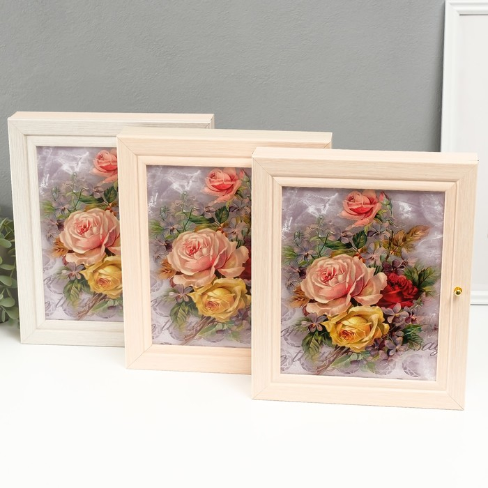 Ключница Ключница "Розы" молочный дуб 26х31 см МИКС