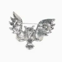 Брошь &laquo;Сова&raquo;, фиолетовая в чернёном серебре