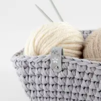 Бирка с кнопкой &laquo;Цветок&raquo; TEIRA, с тиснением, 8&times;1.5 см, 10 шт., серая