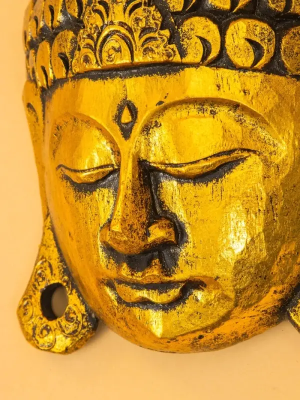 Сувенир интерьерный «Будда», 16×6×22 см, дерево, золото
