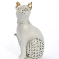 Фигурка полистоун &laquo;Кошечка с золотыми ушками и носиком&raquo; 6.7&times;9&times;18.8 см
