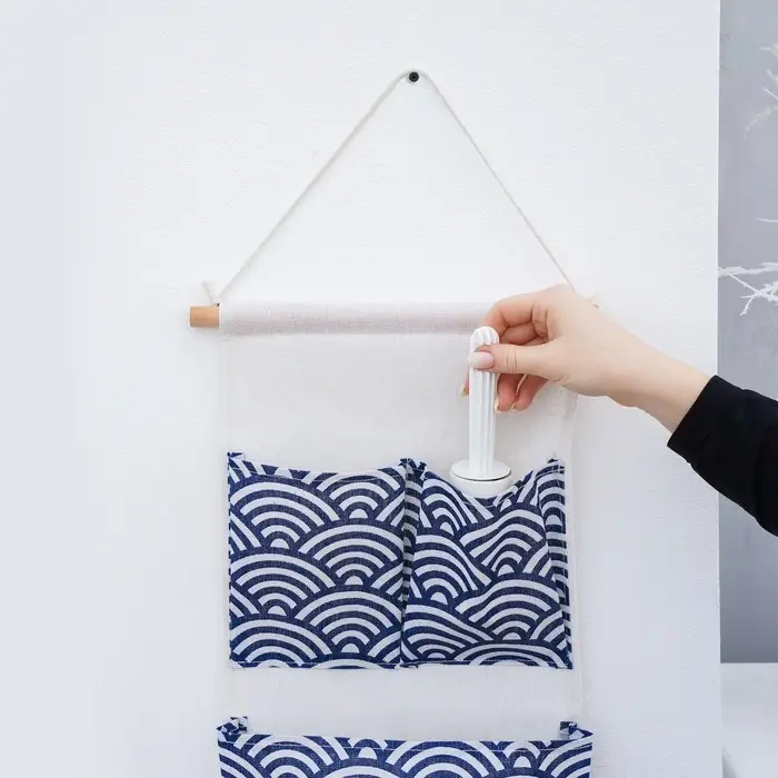 Органайзер с карманами подвесной «Волна», 3 отделения, 47×25 см, цвет синий Органайзер с карманами подвесной «Волна», 3 отделения, 47×25 см, цвет синий