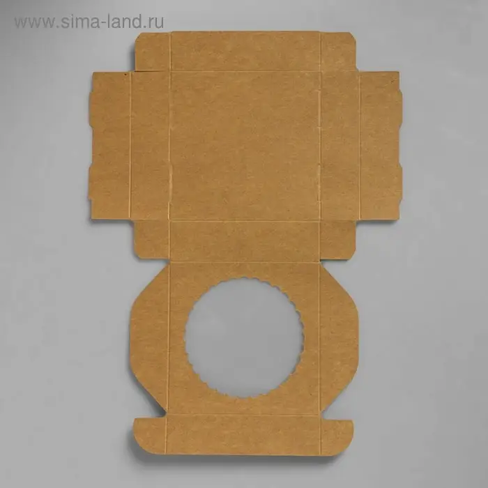 Подарочная коробка сборная с окном, 11,5 х 11,5 х 3 см, крафт