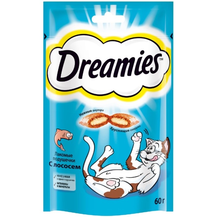 Лакомство Dreamies для кошек, лосось, 60 г Лакомство Dreamies для кошек, лосось, 60 г