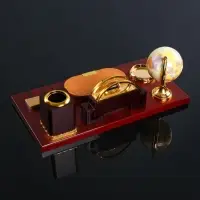 Набор настольный, органайзер 6 в 1 (блок для бумаг, подставка для печати, карандашница, часы, визитница, глобус), МИКС