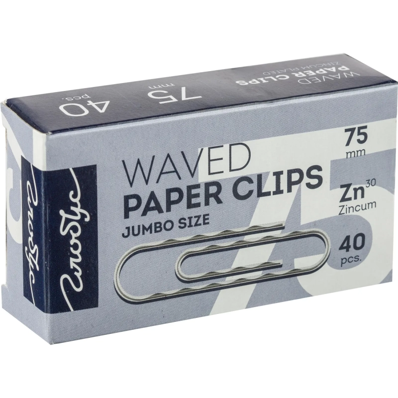 Скрепки Глобус Г75-40Ц оцинкованные,75 мм,гофрированные,40 шт/уп