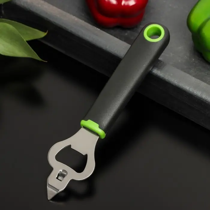 Нож консервный Доляна Lime, 18×4,5 см, цвет чёрно-зелёный Нож консервный Доляна Lime, 18×4,5 см, цвет чёрно-зелёный
