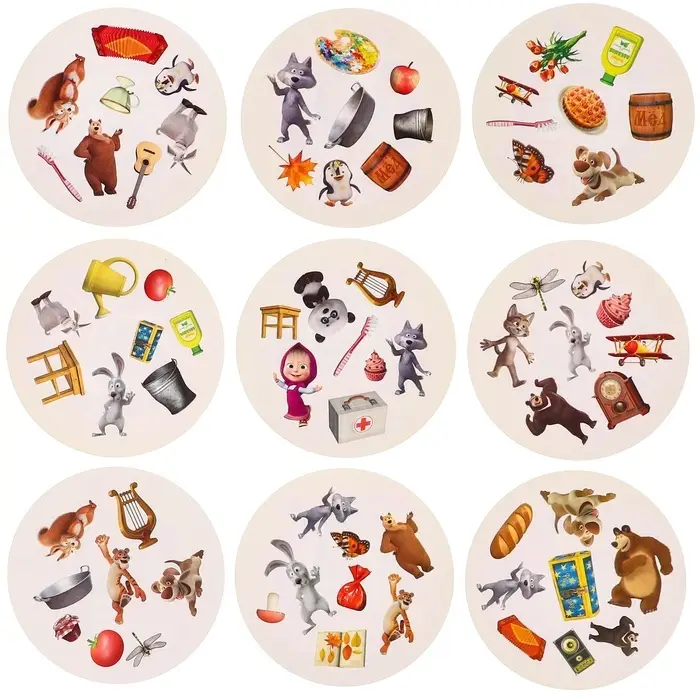 Карточная игра на скорость и реакцию &laquo;Дуббль. Смотри-хватай&raquo;, 55 карт, 5+, Маша и Медведь