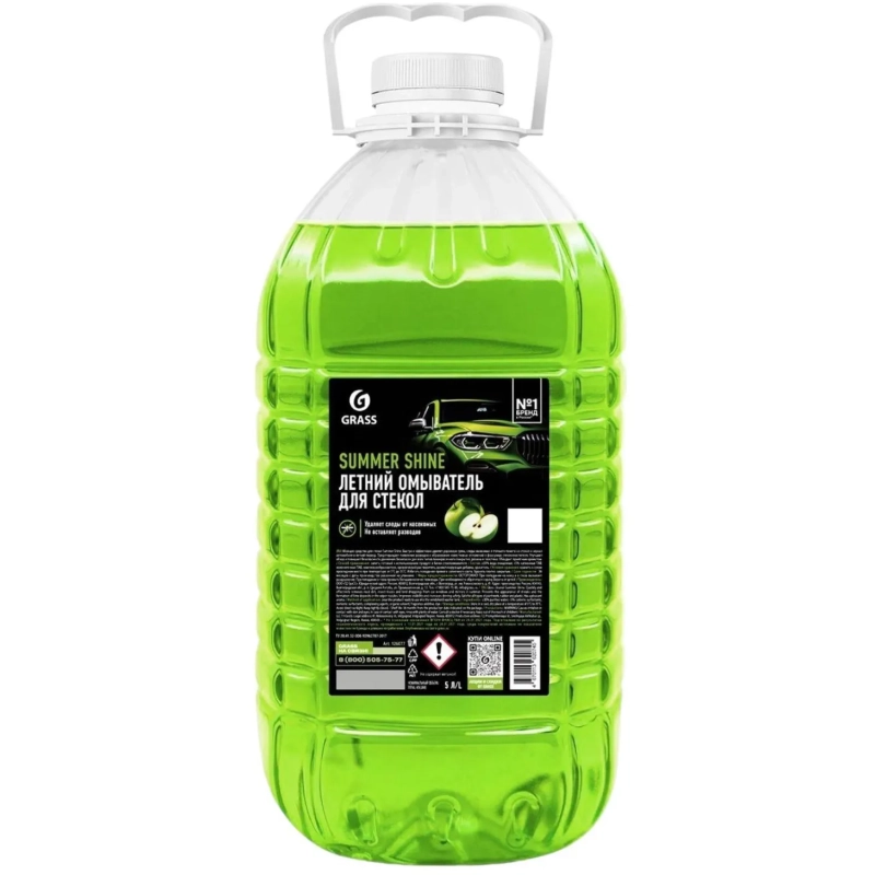 Жидкость cтеклоомывающая летняя канистра Grass 5 л Яблоко