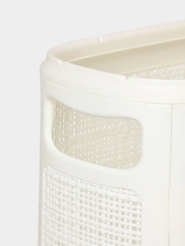 Плетёная корзина для белья с крышкой Плетёная корзина для белья с крышкой "Лён" 45л 43×20×60см, цвет белый