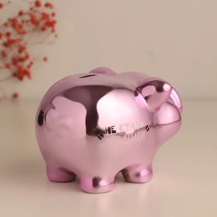 Копилка для денег &laquo;Хрюша в загоне. Не ставь мне рамки. Жизнь без границ&raquo;, керамика, 15.5&times;11.7&times;9.5 см