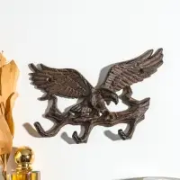 Крючки настенные &laquo;Орёл на ветке&raquo;, ключница декоративная, чугун, 17&times;12.5&times;2 см