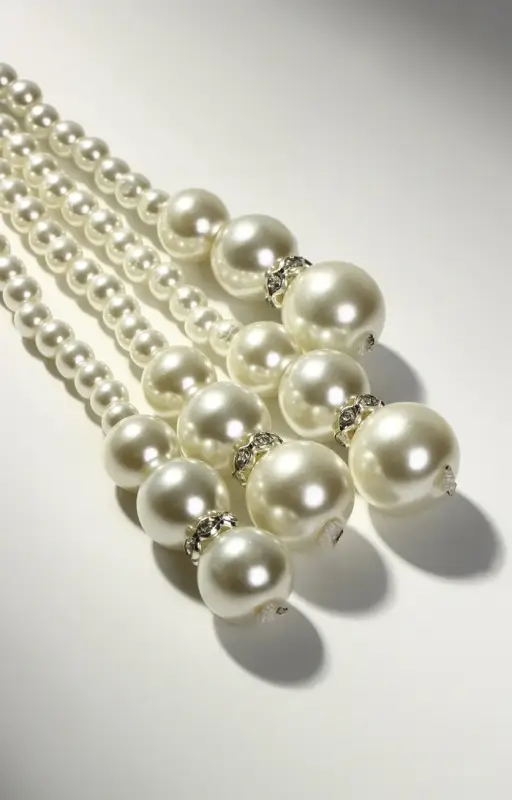 Бусы &laquo;Узел&raquo;, 2 нити, бусины №6-14, цвет молочный, 80 см