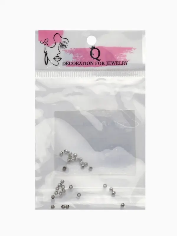 Кримп - зажимная бусина СМ-369, набор 30 шт. 2.4 мм, цвет серебро