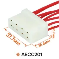 Разъем 8 pin (мама) с проводами межжгутовой серии 6.3 для Лада