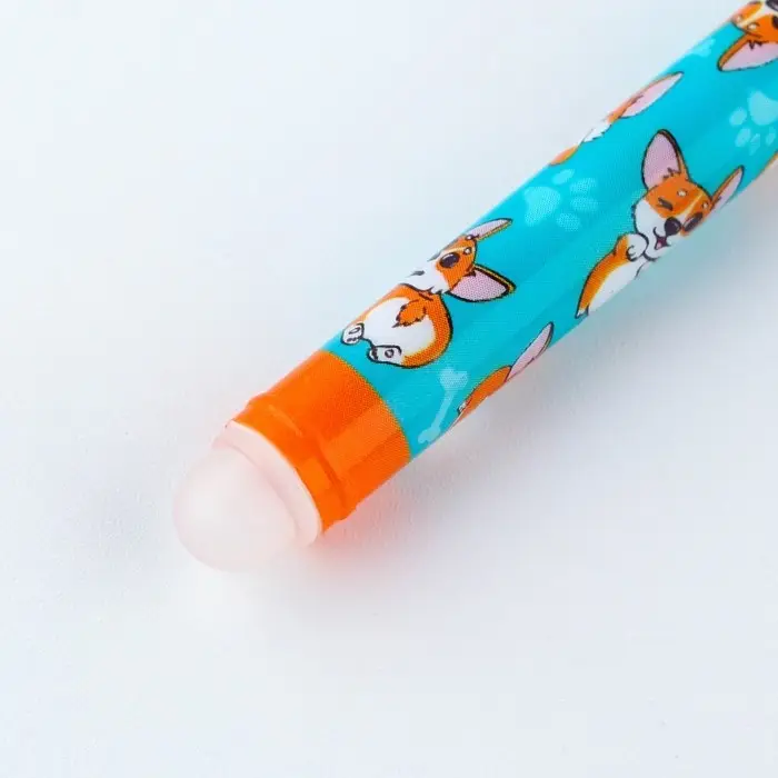 Ручка пластик пиши-стирай с колпачком «Корги», синяя паста, гелевая 0,5 мм Ручка пластик пиши-стирай с колпачком «Корги», синяя паста, гелевая 0,5 мм