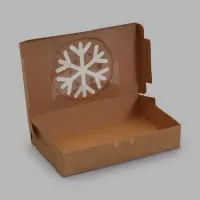 Коробка складная Снежинка крафт 20 х 12 х 4 см (фас 20шт)