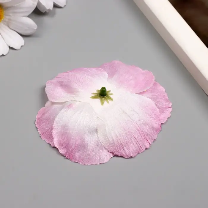 Бутон на ножке для декорирования "Рудбекия бело-розовая" 6,5х6,5 см