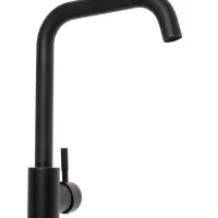 Смеситель для кухни ZEIN Z2506, высокий излив, картридж керамика 40 мм, нерж. сталь, черный