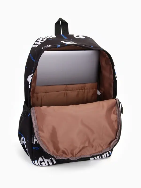 Рюкзак школьный 3 кармана, 30&times;13&times;42 см, чёрный