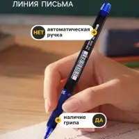 Стираемая ручка, гелевая, автоматическая, синий стержень, узел 0.5 мм