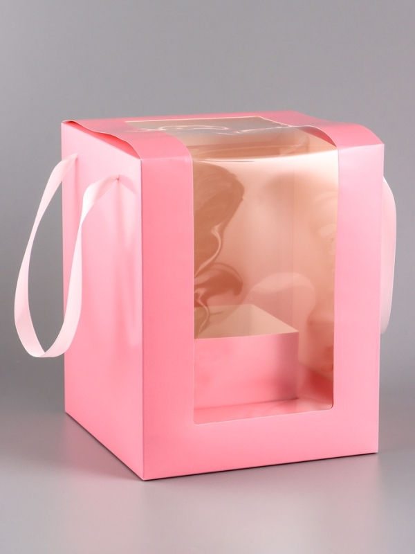 Коробка для цветов, 20 х 20 х 25 см, розовая Коробка для цветов, 20 х 20 х 25 см, розовая