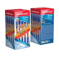 Ручка шариковая ErichKrause. R=301 Orange Matic & Grip, автоматическая, синий стержень, узел 0.7 мм, резиновый упор