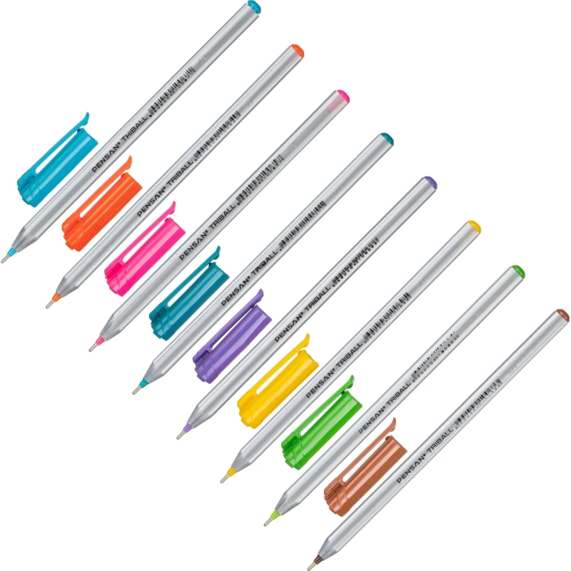 Набор шариковых ручек неавт. PENSAN TRIBALL набор8цв,1,0,масл,1003/PVC8