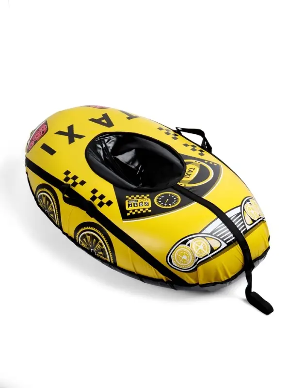 Тюбинг-ватрушка овальный МАШИНКА желтая Тюбинг-ватрушка овальный МАШИНКА желтая