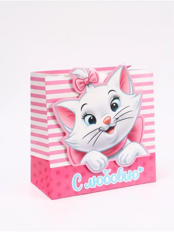 Пакет подарочный &laquo;Кошечка&raquo;, 30 &times; 30 &times; 15 см