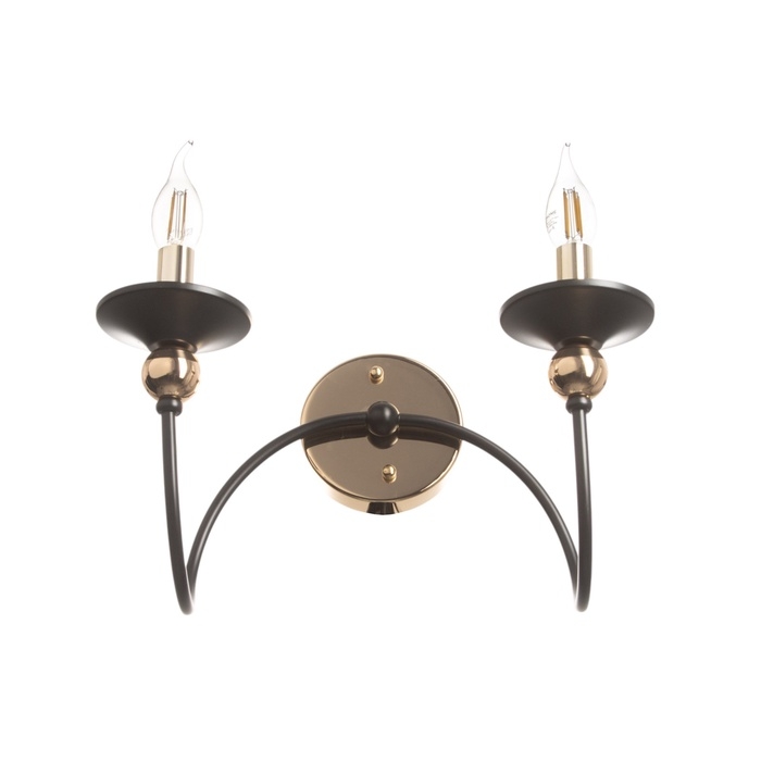 Бра Бра "Милано" 2хЕ14 40Вт черно-золотой 36х26х24 см