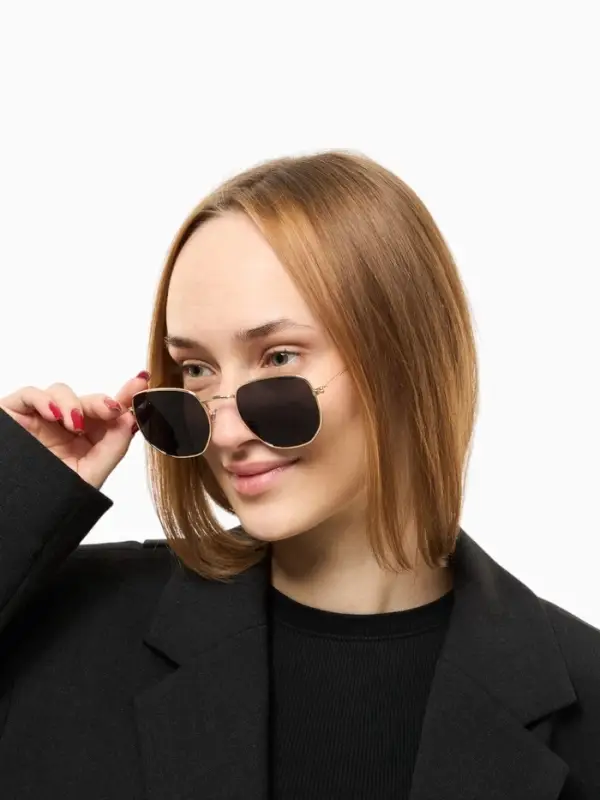 Очки солнцезащитные &laquo;OneSun. Круглые&raquo;, uv 400, линза 4.5&times;5.5 см, цвет золотой, чёрный