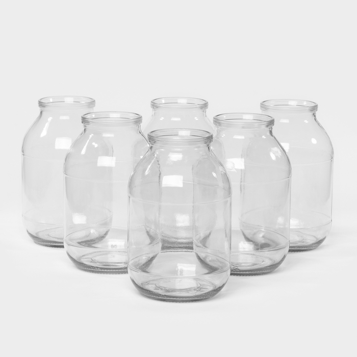 Набор стеклянных банок для консервации, СКО-82 мм, 2 л, 6 шт Набор стеклянных банок для консервации, СКО-82 мм, 2 л, 6 шт