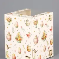 Коробка подарочная пасхальная с окном &laquo;Пасхальное чаепитие&raquo; 9.5&times;9.5&times;12.5 см
