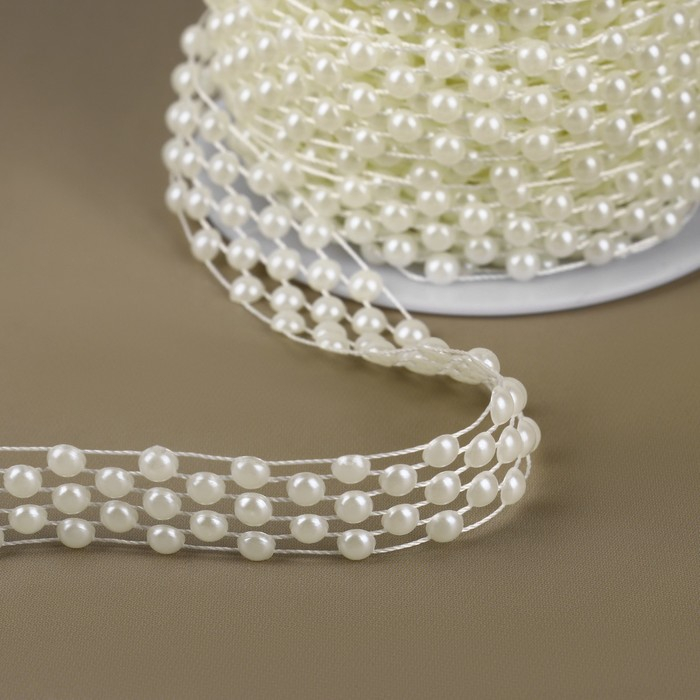 Жемчуг на нитях, плоский, 14 мм, 9 ± 1 м, цвет белый Жемчуг на нитях, плоский, 14 мм, 9 ± 1 м, цвет белый