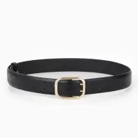 Ремень жен, 06-01-01-02, 3,5*0,3*110 см, без винта, пряжка золото, 2 прокол, черный