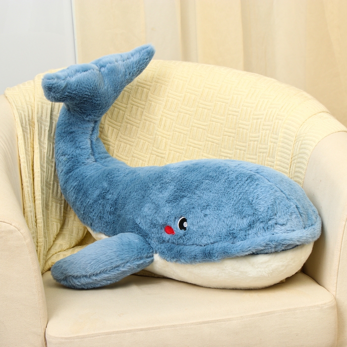 Мягкая игрушка «Кит», 75 см, с пледом, рот на молнии Мягкая игрушка «Кит», 75 см, с пледом, рот на молнии