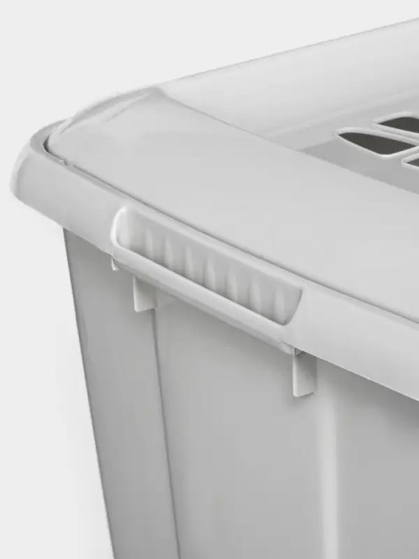 Корзина бельевая &laquo;Молетта&raquo;, 45 л, 43&times;32&times;48 см, с крышкой, светло-серая