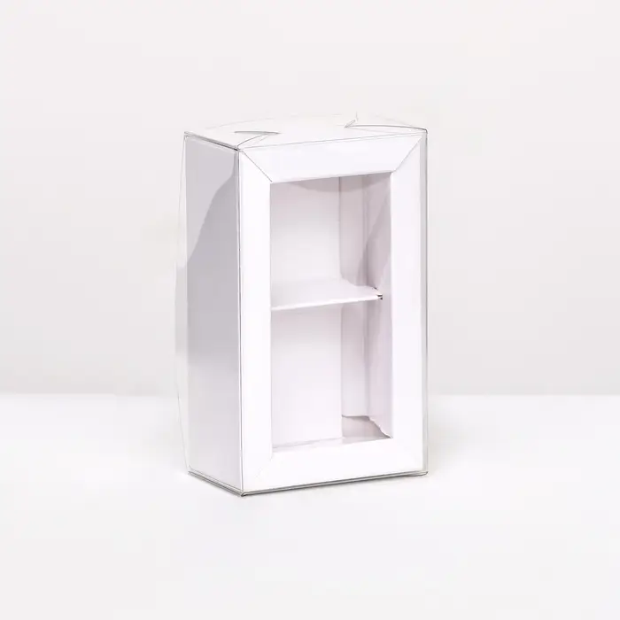 Коробка складная с прозрачной крышкой, 10×6×3.5 см, белая Коробка складная с прозрачной крышкой, 10×6×3.5 см, белая