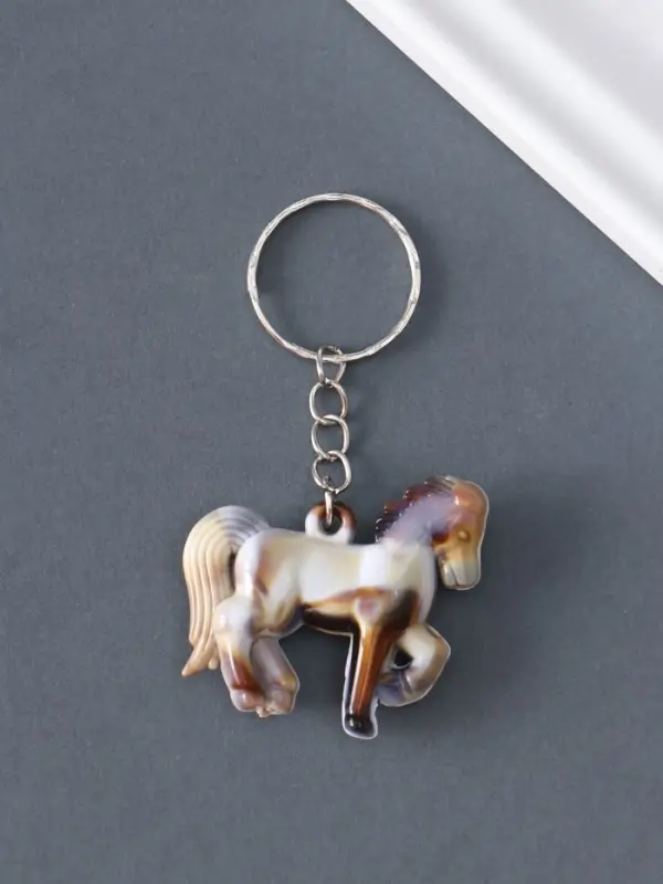 Брелок пластик под мрамор Брелок пластик под мрамор "Лошадка" 3,7х4х1 см