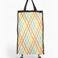 Сумка тележка хозяйственная &laquo;Ромбы&raquo;, складная, на липучке, 2 колеса, наружный карман, 32&times;13&times;52 см, разноцветная