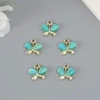 Декор для творчества металл "Бабочка" голубой 1,4х1,5 см