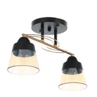 Люстра потолочная BayerLux &laquo;Кансе&raquo;, 2хЕ27, 40 Вт, черно-золотой, 41&times;15&times;23 см