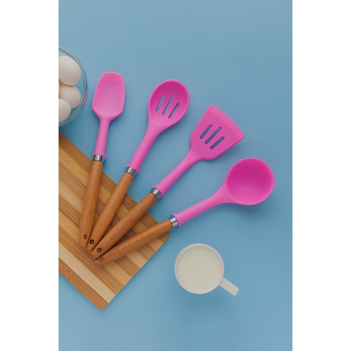 Лопатка Доляна «Стелла», 31 см, цвет розовый