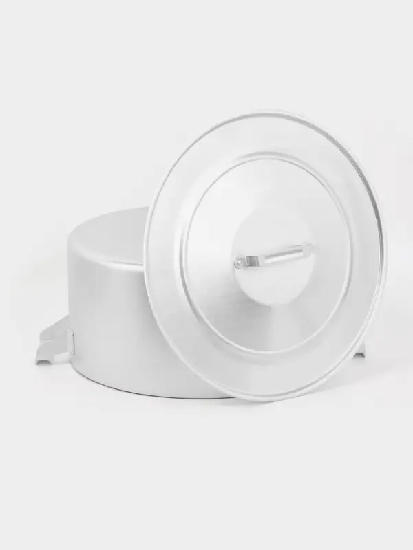 Кастрюля, 30 л, d=44 см, металлические ручки и крышка, листовой алюминий 2 мм, серебристая