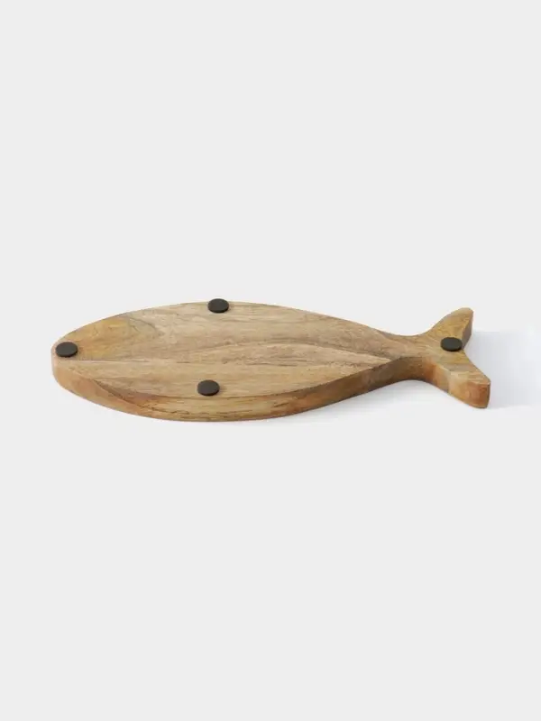 Блюдо в форме рыбки &laquo;Оттенки сирень&raquo;, 32&times;11.5&times;2 см, дерево манго